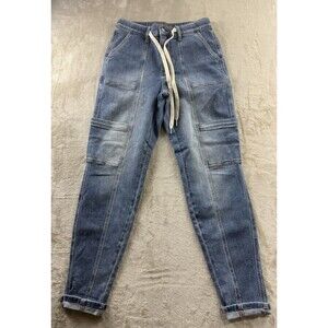 Judy Blue Jogger Jeans Women's 5/27 Blue Stretch Denim High Rise Draw String